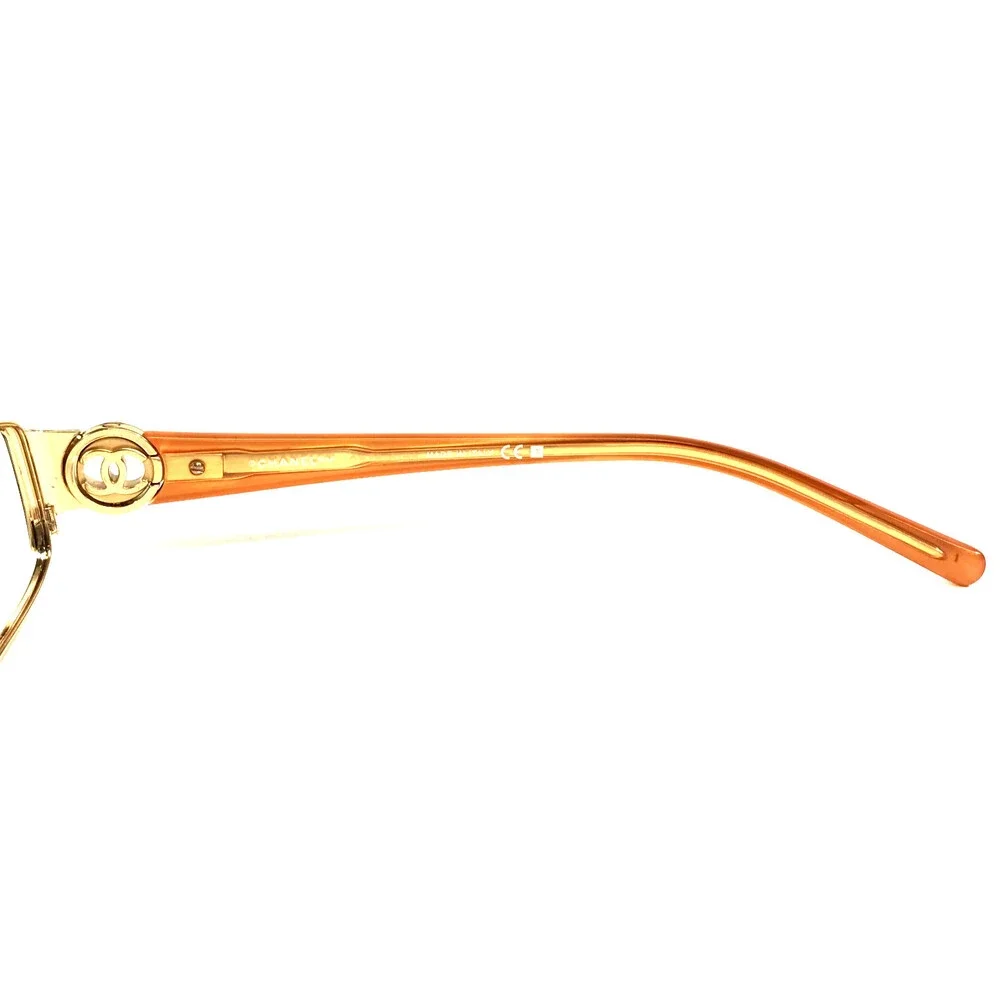 Chanel Eyeglasses Frames 2105 c.341 Black Orange Gold Wire Rim 51-17-130